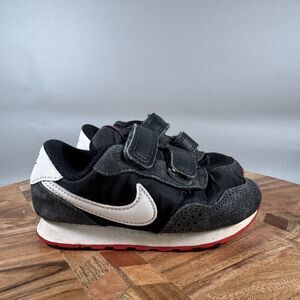 Nike MD Valiant Baby Infant Shoe Size 7C Black White Red CN8560-016 Hook & Loop